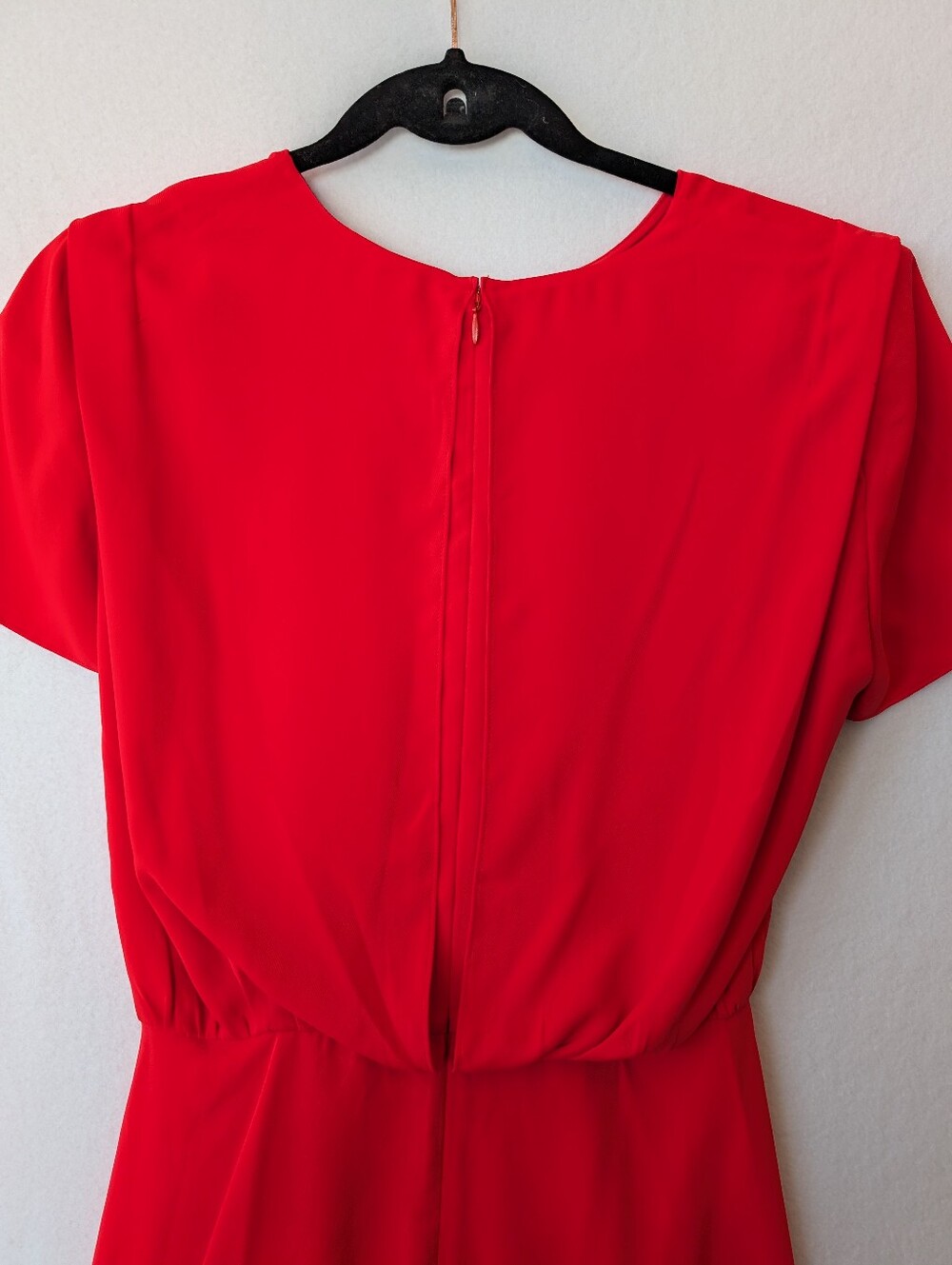 Amanda Uprichard Red Short-Sleeve Mini Dress with Rosette & Ruffle - Picture 8 of 11
